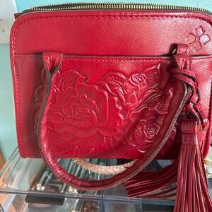 Red leather purse